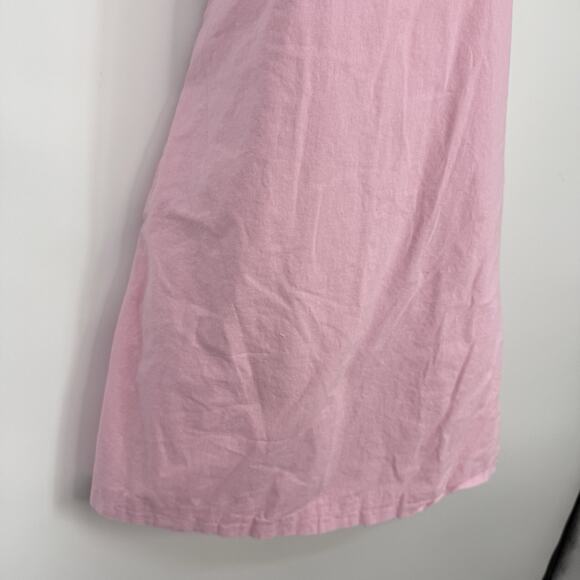 Petal and Pup Tai Bow Back Mini Dress Size Medium Pink Cotton Pockets - Picture 5 of 15